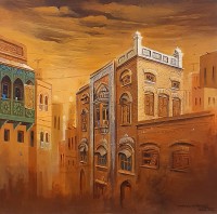 G. N. Qazi, 20 x 20 inch, Acrylic on Canvas, Cityscape Painting, AC-GNQ-061